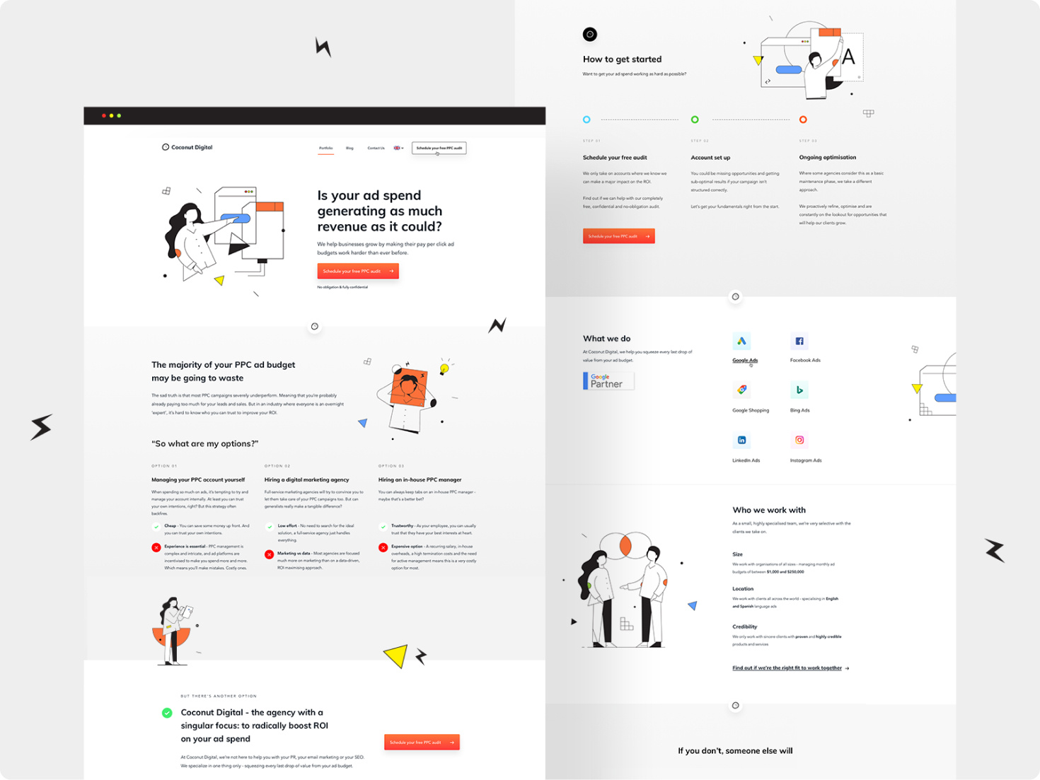 Example of Landing Page + Custom Illustrations