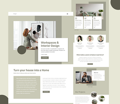Interior Firm Design Concept branding design digital presence figma house decoration interior agancy online branding ui uiux design ux web design web template