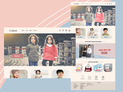 kids fashion app design ui ux vector