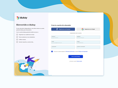 Idukay design edtech log in sign in ui ux