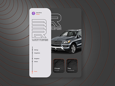 RSS Motors UI Design app brand car design tablet design ui ux vehicle ui