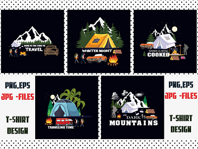 Mountain T Shirt Design Bundle print fonts