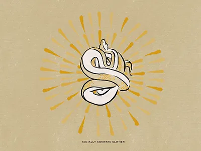 Socially Awkward Slither design handdrawn illustration procreate