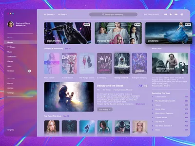 TV App colors design figures ui vector web