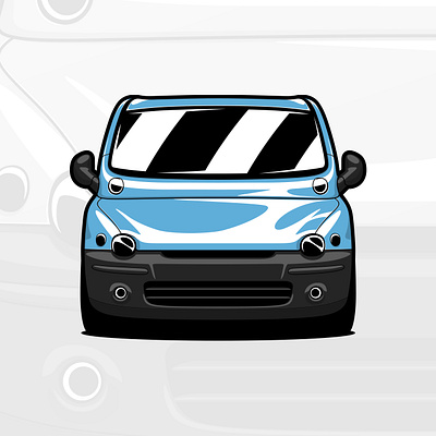 Fiat Multipla art artwork automotive car design drawing fiat illustration logo multipla vector