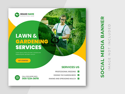 Lawn and garden maintenance social media post. banner cleaning service facebook gardening grass instagram instagram post post service social media post web banner