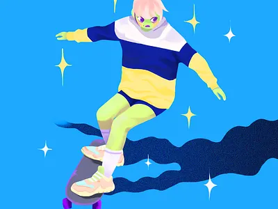 Skater girl character design color concept art design digital art editorial illustration illustration visual development
