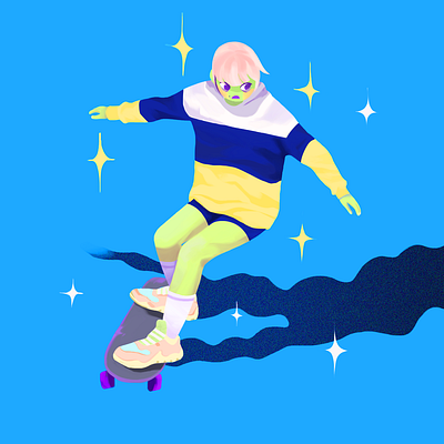 Skater girl character design color concept art design digital art editorial illustration illustration visual development