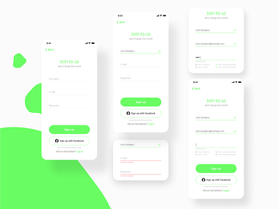 Sing up screens adobexd app design figma interface mobile ui uiux