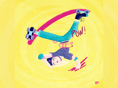 Organic passion - Roller skating girl 3/3 character design color colorful derby digital illustration empowerment feminist feminist art girl power illustration naive style odd bodies one color palette organic passion passion roller roller skating woman illustration women