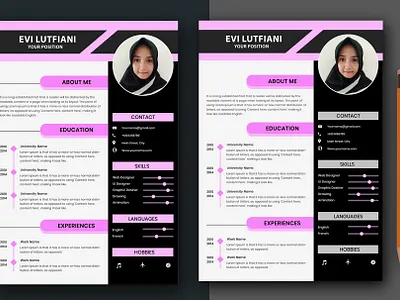 Beautiful Resume Design in Pink is perfect for Women design graphic design resume design resume design professional resume design template resume template