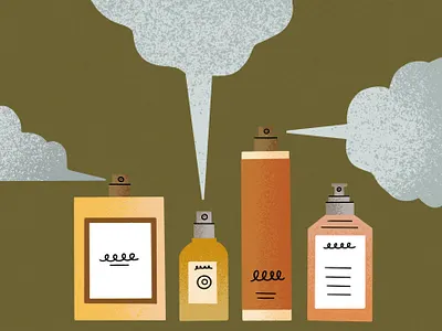 Peachtober .03 / Cloud editorial illustration flat illustration illustration inktober peachtober perfume procreate product illustration texture vector art