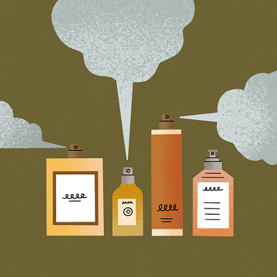 Peachtober .03 / Cloud editorial illustration flat illustration illustration inktober peachtober perfume procreate product illustration texture vector art