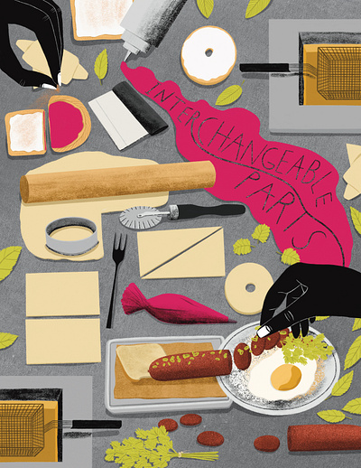 Interchangeable Parts for Starchefs Rising Stars Magazine digital illustration editorial illustration hand lettering illustration