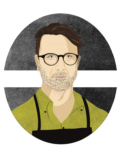 Jason Hammel for Starchefs Rising Stars Magazine digital illustration editorial illustration portrait illustration