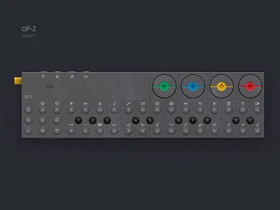 OP-Z 3d animation controller design device illustration modular music physical piano prototype synth synthesizer ui