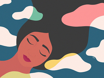 In The Clouds editorial illustration illustrator portrait