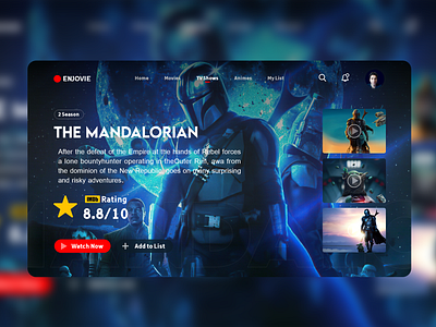 The Mandalorian / Web UI Design anime app design attack on titan design movie netflix streaming the mandalorian tv show ui ux