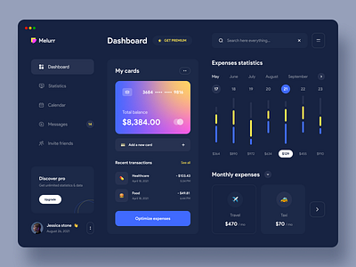 Finance Dashboard admin admin dashboard analytics app app design chart clean dark mode dark theme dashboard dashboard app dashboard design finance finance dashboard minimal panel saas stats ui ux