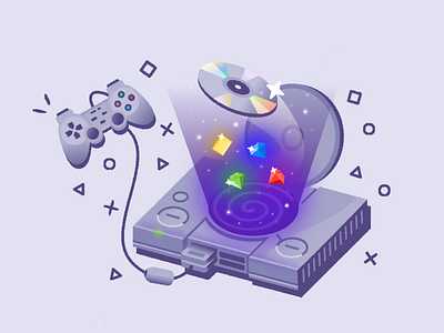 The Magic Box console games gaming ill illustration playstation playstation1 ps1 psone simple texture