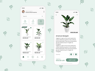 Plant Shop Mobile App clean ui mobile app online shop plan shop ui ux