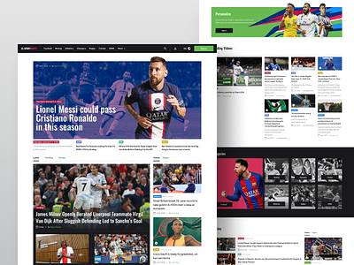 Sports news homepage concept article football homepage landingpage media news news feed news portal news site news website newsfeed newspaper press press page soccer sport sport news ui updates web