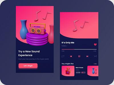 Music 3d animation ui