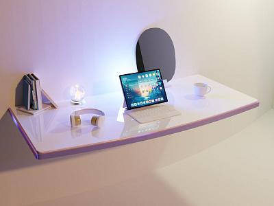 Desk 3d illustration product design