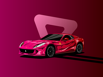 Ferrari Illustration adobe illustrator car design ferrari illustration red vector
