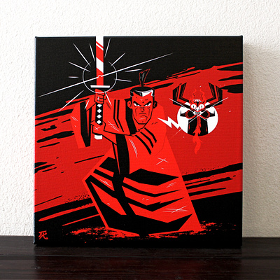 Samurai Black + Red (Hero Complex Gallery) adult swim cartoon cartoon network character design classic cartoon design drawing graphic design illustration japanese kanji samurai samurai jack vector