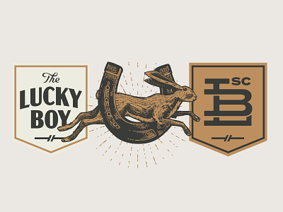 The Lucky Boy Social branding design illustration logo typography vector