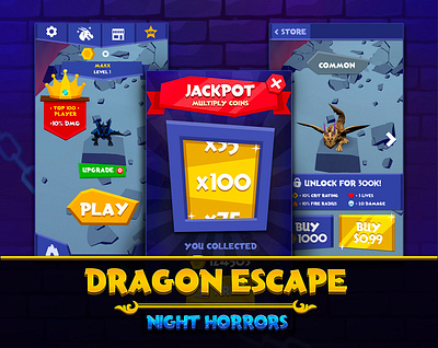 Dragon Escape Mobile Game Art & UI