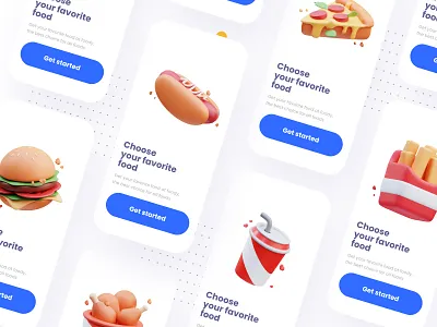 Cute Food 3d Icons 3d 3d burger 3d food 3d icon 3d icon set 3d illustration 3d render app cute icon design food hamburger icon illustration interface onboarding pizza illustration splash screen ui ui food