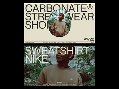 Carbonate — Layout brutalist clothing design experiment futurist graphic design homepage landing page layout modern shop streetwear ui webdesign website