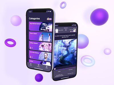 Cinema Quiz - Categories and Battles android application design interface ios mobile