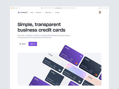 Digital bank landing page — Untitled UI bank banking clean ui credit card design system figma fintech landing page minimal minimalism simple ui kit web design web page webflow