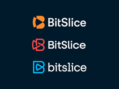 BitSlice Logo Options b bit design icon letter logo mark pizza slice symbol