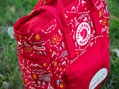 F'jall Raven Kanken Fundraiser adventure badge bag camp design explore fjall raven gear handlettering hike illustration kanken outdoor painting path trail youth