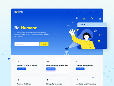 Hooyah Website Landing branding design icon illustration logo typography ui ux