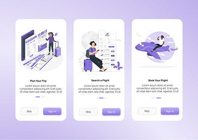 OnBoarding App app design ui