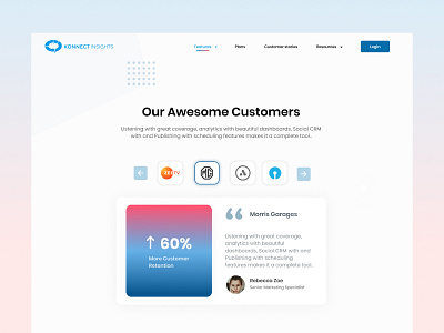 Konnect Insights - Testimonials branding design typography ui ux vector