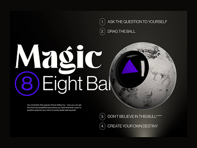 Magic Ball 3d animation illustration micro interactions motion graphics typography