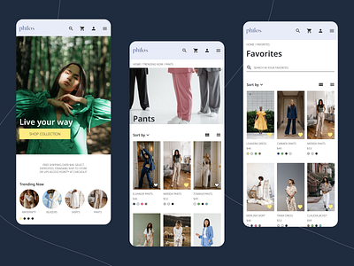 Philos mobile version 044 app app design branding daily 100 challenge daily ui daily ui 044 dailyui dailyuichallenge day 044 design e commerce fashion flat minimal mobile typography ui ux web