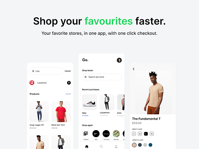 One click checkout app checkout e commerce fast go lululemon mobile app mobile ui nike