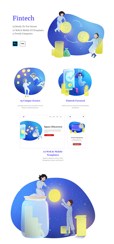 Fintech Illustrations by Pixel True character graphics illustration vector vector illustration