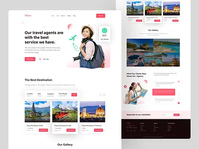 Travel Agency Landing Page. agency landing page clean creative design digital agency landing page header homepage identy landing page minimal product project travel agency landing page trending ui ui user interface web web design website design