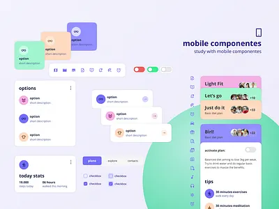 Mobile components study interface mobile ui ux