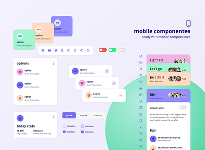 Mobile components study interface mobile ui ux