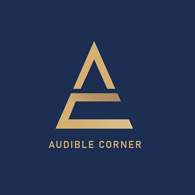 Logo Design for Audible Corner audio blue branding design gold graphic design illustration logo logodesign typography ui ux