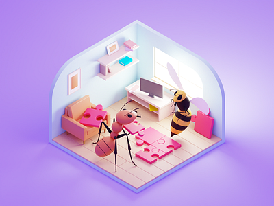 Puzzle 3d 3d art 3d ilustration 3d modeling blender blender 3d illustration